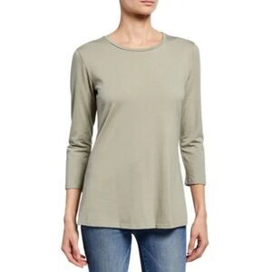NWT Johnny Was Calme' 3/4 Sleeve Tee Light Olive Size Medium